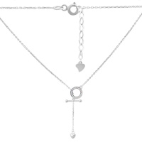 Серебряное колье CatalogSilver с фианитами, вес изделия 2,58 гр (2160540) 400450 размер