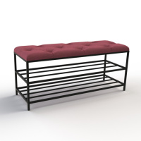 Банкетка для обуви Женева-1 100см велюр красный 4-0-9005