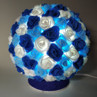 Світильник-нічник «Букет синьо-білих троянд»