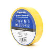 Изолента ПВХ PANASONIC 0,125мм*18мм*20м (желтая), диапазон рабочих температур: от 0°С до + 90°С, Огнестойкая, 8 штук в упаковке, цена за штуку