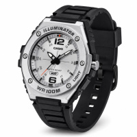Чоловічий годинник Casio MWA-100H-7A — Спортивна модель 10 ATM з люмінесценцією та сріблястим циферблатом