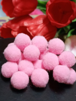 Помпоны «люкс»  для творчества 1,5 см, 50 шт/розовый