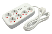 Удлинитель с 6 розетками и 3 USB-портами 2500W – 3м (S-VEN-1202-3)