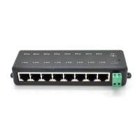 8-портовый POE-инжектор питания, с 8xRJ45  портами Ethernet 10/100Мбит/с, IEEE802.3af/at, 12-48V, PIN45+/78-