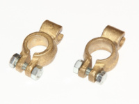 Комплект акумуляторних ремонтних клем + та - (без проводів) латунних під опресування  кабеля 9 мм.