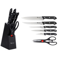 Набор кухонных ножей с ножницами и подставкой UNIQUE UN-1836