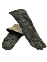 PODIUM Перчатка Женская кожа F25/17 40см мод3 black шерсть Распродажа
