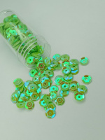 Пайетки голограмма/ 7 мм / салатовый / 5 грамм