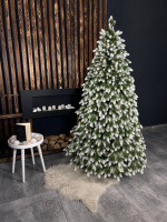 Royal VIP 2,10 м Зелена із Білими Кінчиками Штучна Лита Ялинка Віп Роял 210 см