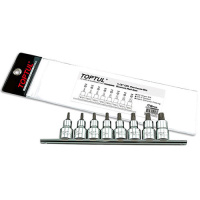 Набор головки с насадкой пятигранные с отверстием TOPTUL 1/2« TORX T20-T55 8ед. GAAG0806
