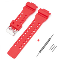 Ремінець Casio accessories для Casio G-Shock GA-100/110 Red полімерний червоний (1051-1084)