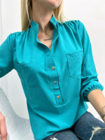 Жіноча блузка «Sellin» оптом | Норма і батал 54-56, Морська хвиля