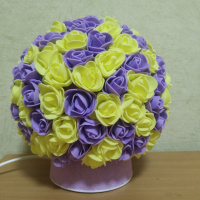 Світильник-нічник «Букет жовто-бузкових троянд»