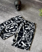 Чоловічі чорні легкі літні трикотажні шорти зі стильним дизайном