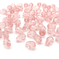 Хрустальные бусины «капля» Размер-  4*6 мм. Цвет - розовый. Цена указана за 1 шт