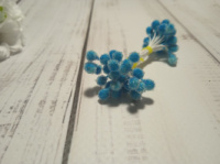 Тичинки квіткові в цукрі голубі 5 мм,50 тичинок в пучку