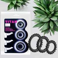Ерекційні кільця пружні силіконові для продовження ерекції Cock Ring Set Titan LyBaile