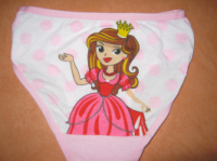 Трусики дитячі на дівчинку 3-6 років 95% бавовна світло рожеві малюнок - принцеса