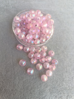 Акриловые бусины/ 8 мм / 10 грам(40шт) лавандовый прозрачный с АБ