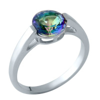 Серебряное кольцо CatalogSilver с мистик топазом 1.485ct, вес изделия 2,74 гр (1961001) 17 размер