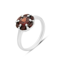 Серебряное кольцо CatalogSilver с натуральным гранатом 1.667ct, вес изделия 2,83 гр (2166351) 18 размер