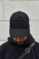 Кепка Adidas чорна (чорне лого)