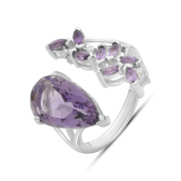 Серебряное кольцо CatalogSilver с натуральным аметистом 4.523ct, вес изделия 4,59 гр (2179078) 18 размер