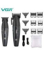 Комплект VGR 2 в 1 V-640 S2 BLACK акумуляторна машинка для стриження та триммер