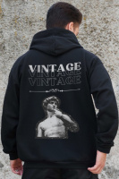 Утеплене зіп худі на флісі зіпер з принтом Vintage Without Kane Black