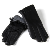 PODIUM Перчатка Женская кожа-олень Paidi 208-7 black махра Распродажа