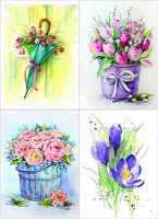 Вафельная картинка «Цветы открытки-2»