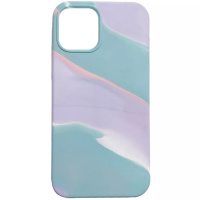 Чохол для Apple iPhone 12 Pro Max (6.7«») - Silicone case full Aquarelle (Бірюзово-бузковий) - купити в SmartEra.ua