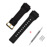 Ремінець для Casio AE-1400 Black GD полімерний чорний, сумісний з MCW-200H (1051-1215)