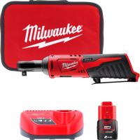 Гайковерт-трещітка акумуляторний 3/8'' MILWAUKEE, M12 IR-201B, 47Нм (зарядний пристрій С12 С, 1 акумулятор М12 В2 2Аг, сумка)