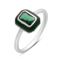 Серебряное кольцо CatalogSilver с фианитами, емаллю, вес изделия 1,64 гр (60002237) 16.5 размер