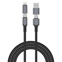 Дата кабель WIWU Wi-C085 Raptor Pro 2in2 USB-A + USB-C/Type-C to Lightning (1m)