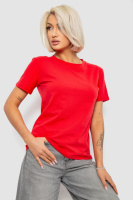 Футболка жіноча однотонна, колір червоний, 204R3333