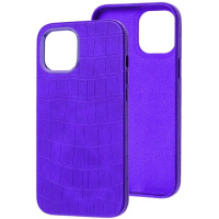 Шкіряний чохол Croco Leather для Apple iPhone 14 Pro Max (6.7«), Purple - купити в SmartEra.ua