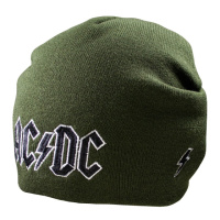 Шапка бини с вышивкой AC/DC Logo оливковая