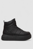 Кеди жіночі на хутрі, колір чорний, 248RK07