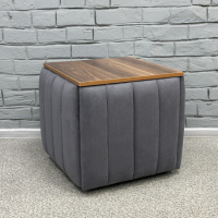 Пуф-трансформер 5в1 Остин-2 со столиком велюр серый/орех калифорнийский 7-4-9005