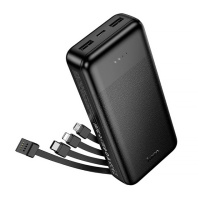 Power Bank HOCO J163A 20000mAh, 4 кабеля, Black, 0.460kg