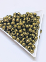Металлические бусины «шар» Размер - 5 мм. (отв.2 мм)Цвет - бронза. Упаковка - 10 шт