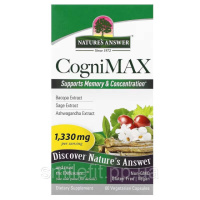 Когнітивний комплекс, підтримка пам'яті та мозку, CogniMax, Nature's Answer, 60 вегетаріанських капсул