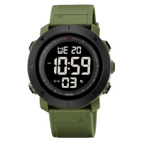 Чоловічий спортивний годинник Skmei 2122AGBK Army Green-Black з електронним циферблатом та підсвіткою