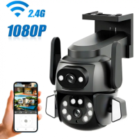 Камера наружная поворотная уличная двойная WIFI DOUL CAM Q-821 FULL-HD 4Mp Ночная сьемка Черная