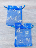 Мішечок з органзи «Метелики» (синій)