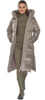 Куртка женская зимняя длинная с капюшоном - 53631тауповый цвет