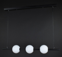 Люстра светодиодная подвесная LED светильник для квартиры на потолок лэд 27862 Черный 25-120х12х84 см.