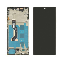 Дисплей для Motorola G85 (XT2427) с чёрным тачскрином и зелёной корпусной рамкой IPS